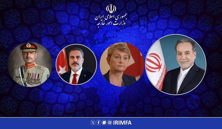 تماسهای عراقچی با وزرای خارجه انگلیس، ترکیه و فرمانده ارتش پاکستان