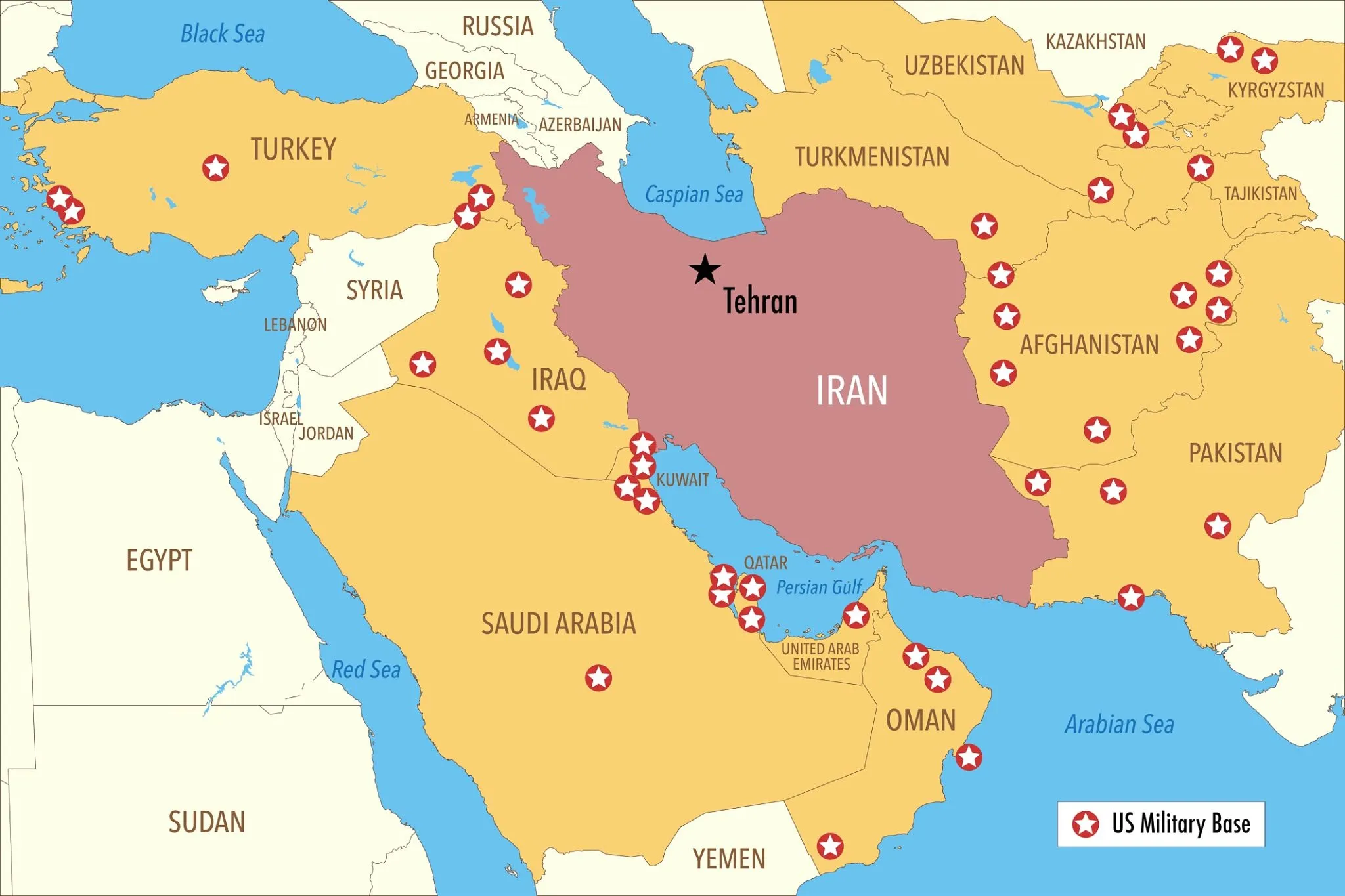 هندسه آسیب‌پذیری سنتکام؛ کدام پایگاه‌های آمریکایی در ضربه‌های اول خنثی می‌شوند؟+اینفوگرافیک