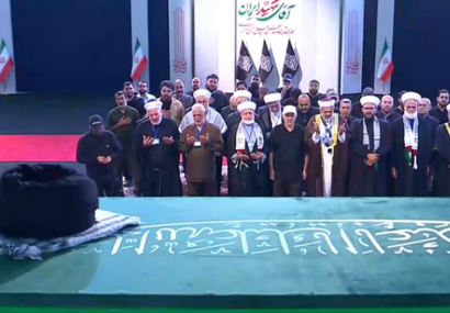 مصلای تهران میزبان هیأت علمای فلسطین در مراسم وداع مصلای تهران میزبان هیأت علمای فلسطین در مراسم وداع